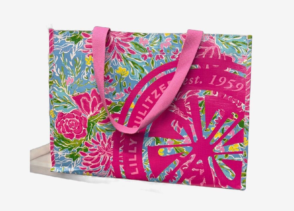 Lilly Pulitzer Pink Bunny Business Reusable Shopping Tote Bag